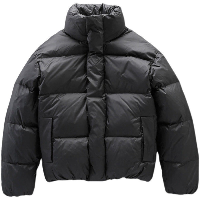 BLACK STAND-UP COLLAR DOWN JACKET FOR MEN