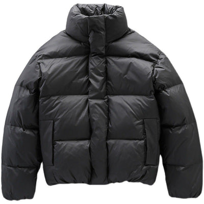 BLACK STAND-UP COLLAR DOWN JACKET FOR MEN