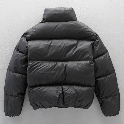 BLACK STAND-UP COLLAR DOWN JACKET FOR MEN