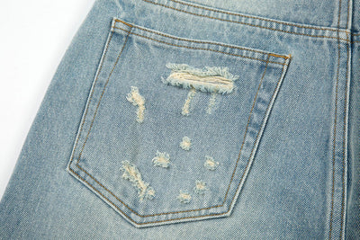 LOOSE WHISKERED DENIM FLARE PANT