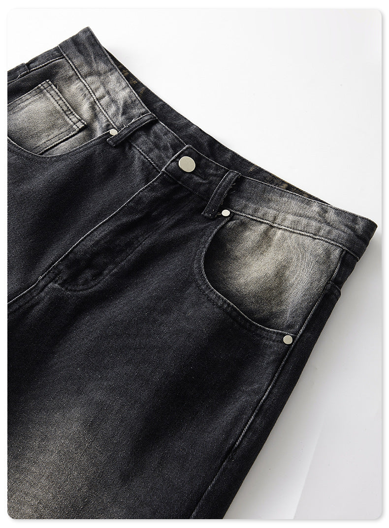 Men's Washed Monkey Gradient Ripped Jeans