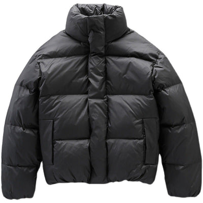 BLACK STAND-UP COLLAR DOWN JACKET FOR MEN
